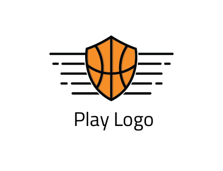 lines around shield with basketball pattern