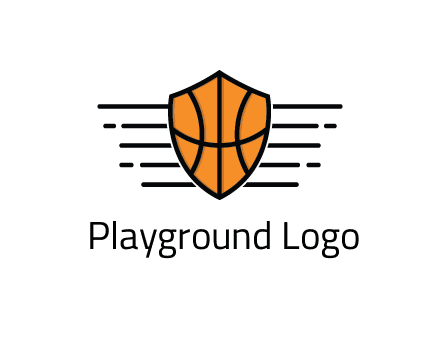 lines around shield with basketball pattern
