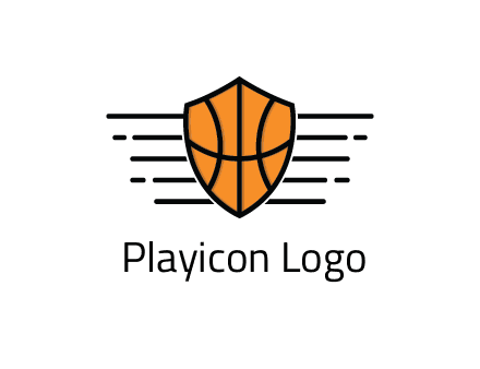 lines around shield with basketball pattern