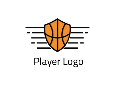 lines around shield with basketball pattern