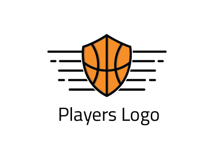 lines around shield with basketball pattern