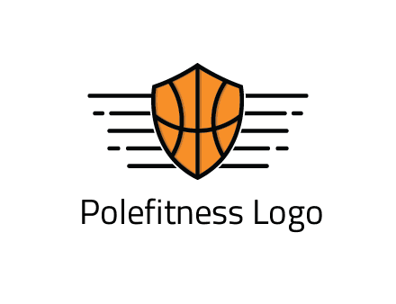lines around shield with basketball pattern