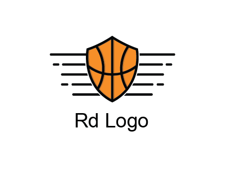 lines around shield with basketball pattern