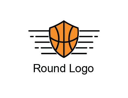 lines around shield with basketball pattern