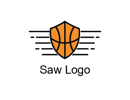 lines around shield with basketball pattern