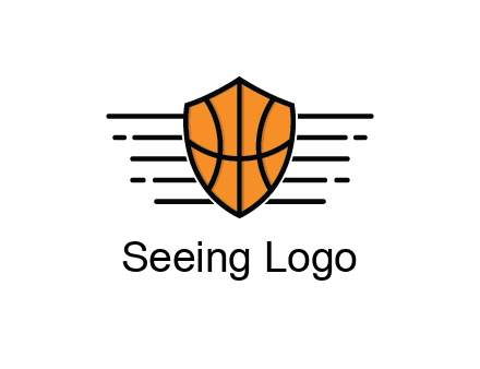 lines around shield with basketball pattern