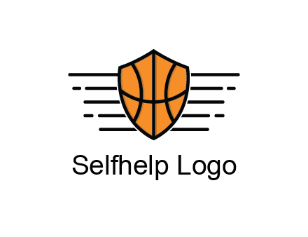 lines around shield with basketball pattern