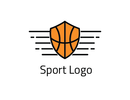 lines around shield with basketball pattern