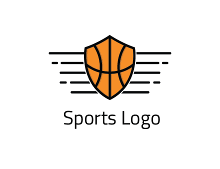lines around shield with basketball pattern