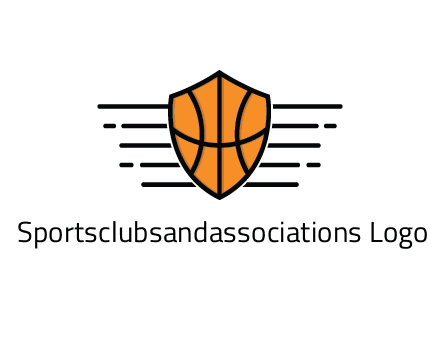 lines around shield with basketball pattern