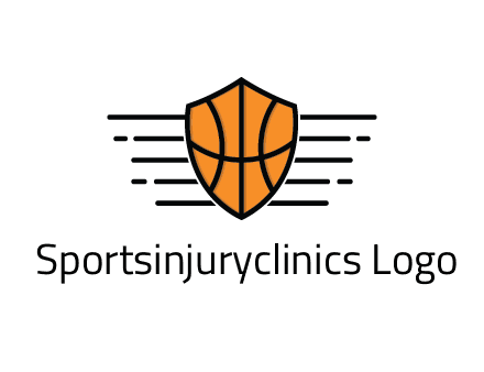lines around shield with basketball pattern