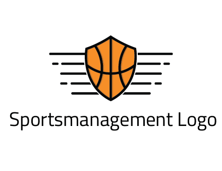 lines around shield with basketball pattern
