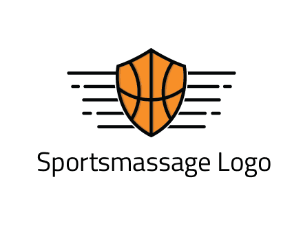 lines around shield with basketball pattern