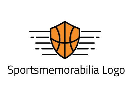 lines around shield with basketball pattern