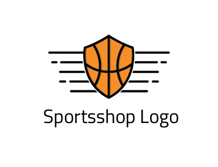lines around shield with basketball pattern