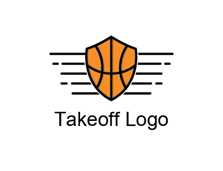lines around shield with basketball pattern