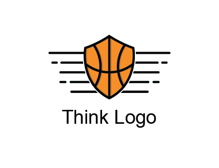 lines around shield with basketball pattern