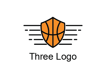 lines around shield with basketball pattern