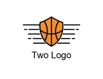 lines around shield with basketball pattern