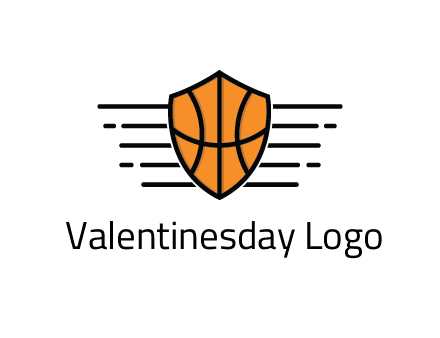 lines around shield with basketball pattern