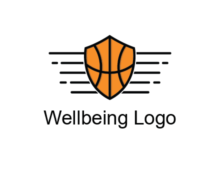 lines around shield with basketball pattern