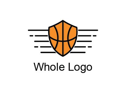 lines around shield with basketball pattern