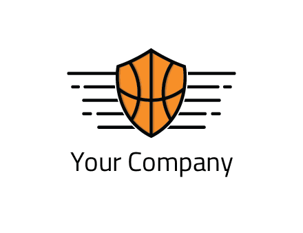 lines around shield with basketball pattern