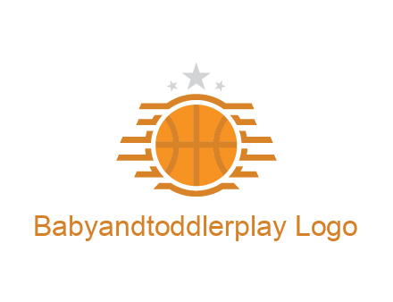 lines around basketball with stars above
