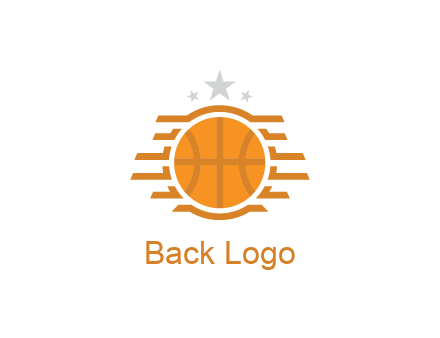 lines around basketball with stars above