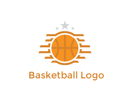 lines around basketball with stars above