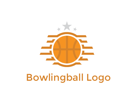lines around basketball with stars above