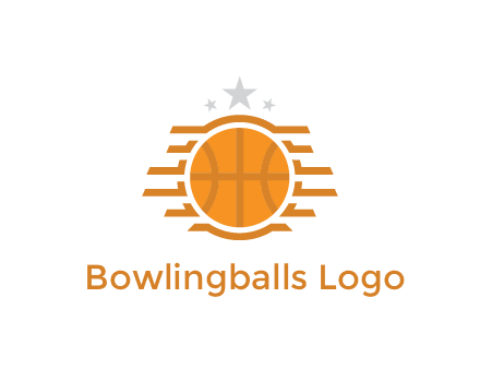 lines around basketball with stars above