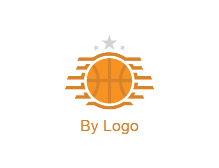 lines around basketball with stars above