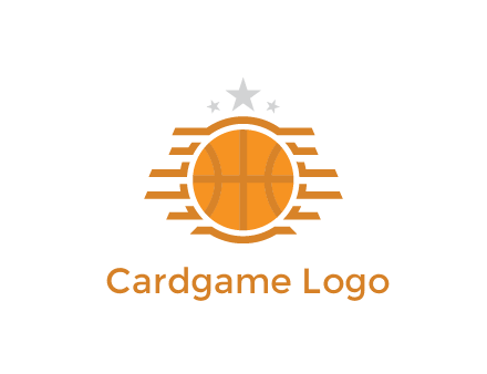 lines around basketball with stars above