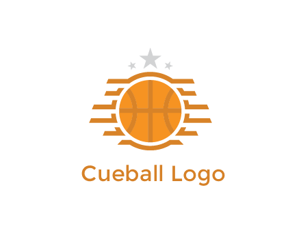 lines around basketball with stars above