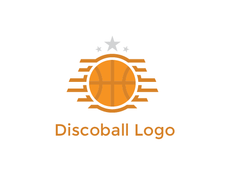 lines around basketball with stars above