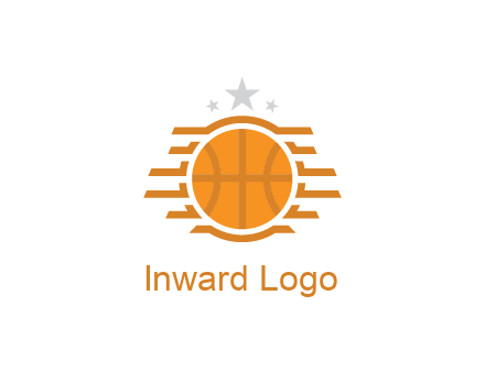 lines around basketball with stars above