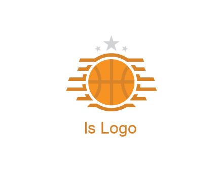 lines around basketball with stars above