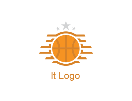 lines around basketball with stars above