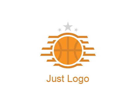 lines around basketball with stars above