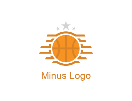 lines around basketball with stars above