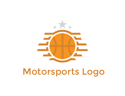 lines around basketball with stars above
