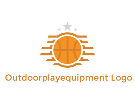 lines around basketball with stars above