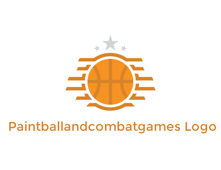 lines around basketball with stars above