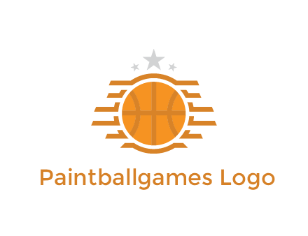 lines around basketball with stars above