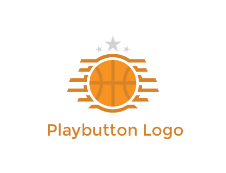 lines around basketball with stars above