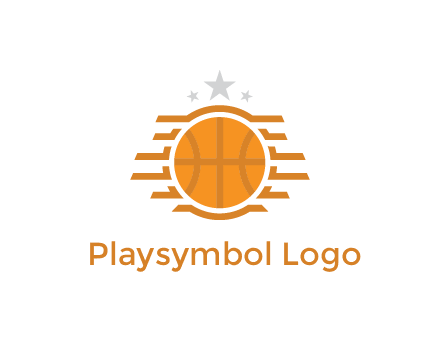lines around basketball with stars above