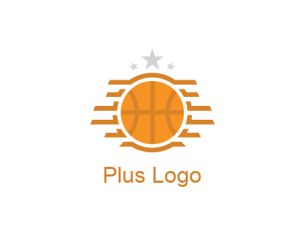 lines around basketball with stars above