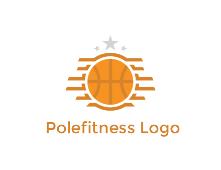 lines around basketball with stars above