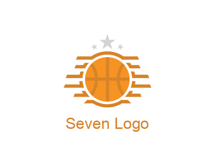 lines around basketball with stars above